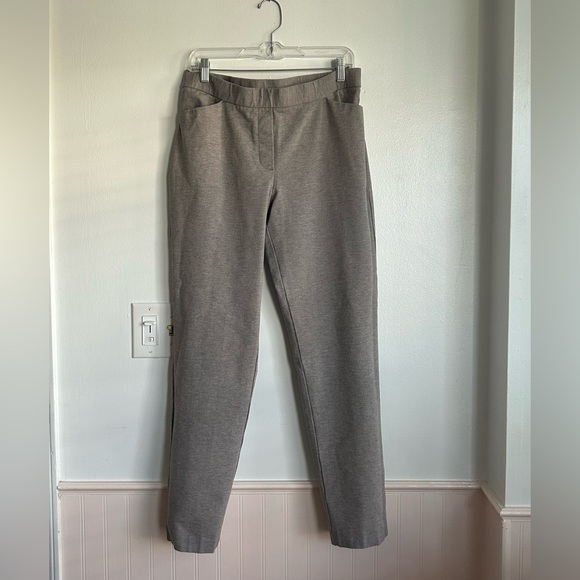 J. Jill Pants - J Jill Gray Ponte Slim Leg Ankle Pants Medium Tall Classic Casual Cropped